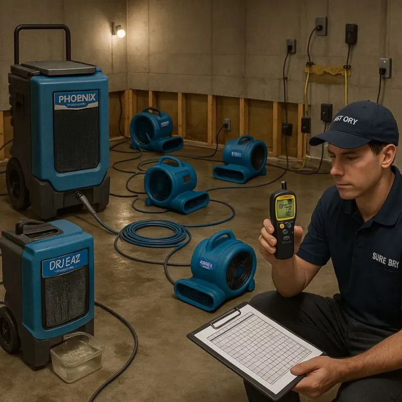 Structural Drying and Dehumidification process in Milton, LA